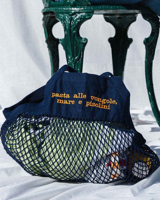 blu scuro - ricamo giallo