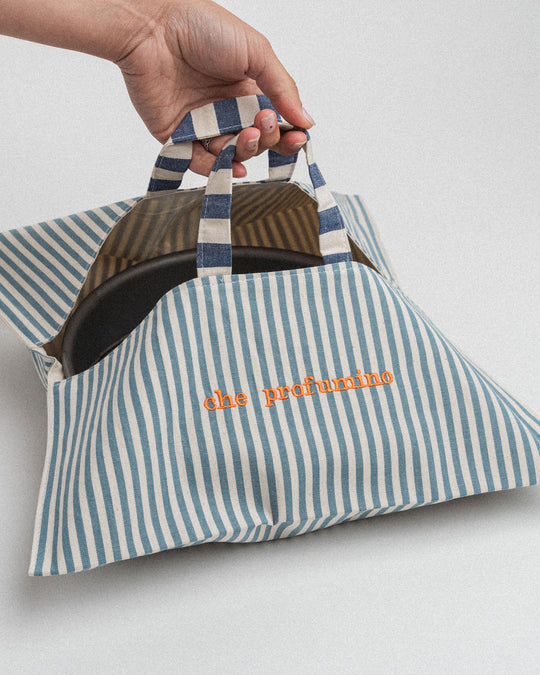 righe piccole jeans - ricamo arancione