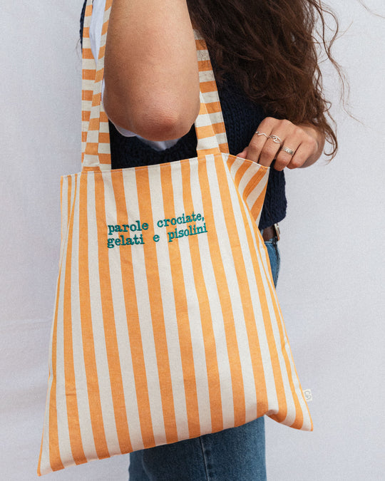 righe grandi gialle - ricamo smeraldo