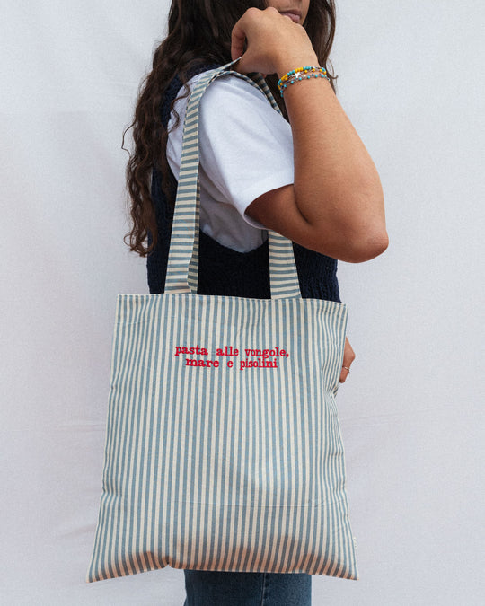 righe piccole jans - ricamo rosso