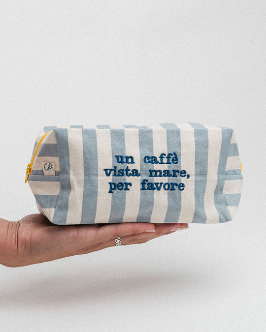 righe grandi azzurre - ricamo blu