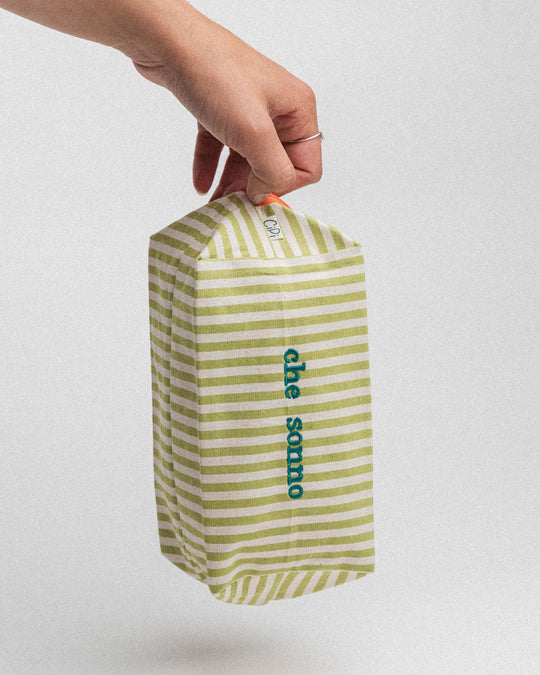 righe piccole verde chiaro - ricamo smeraldo