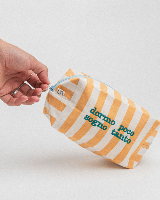 righe grandi gialle - ricamo smeraldo