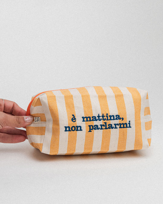 righe grandi gialle - ricamo blu